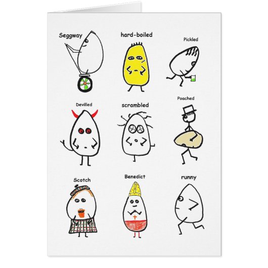 Funny Egg Puns Cards (Front)