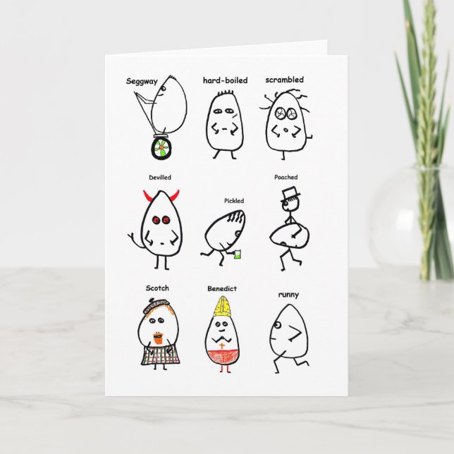 Funny Egg Puns Holiday Card (Front)