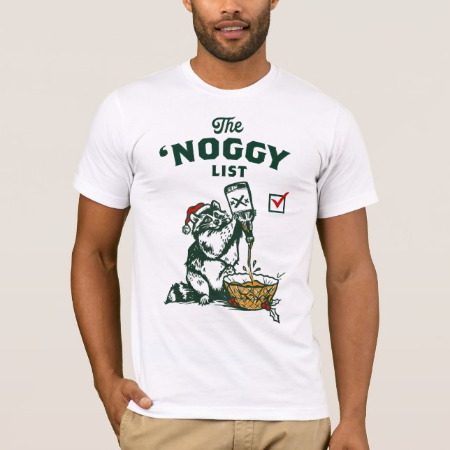 Funny Eggnog Lover Christmas Holiday Santa Gift T-Shirt (Front)