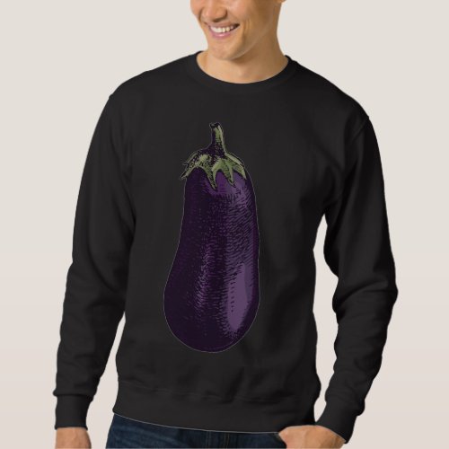 Funny Eggplant Designs For Fruit Vegetable Vegan M Sweatshirt