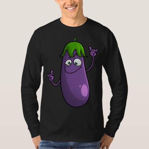 Funny Eggplant Designs For Men Women Fruit Vegetab T_Shirt