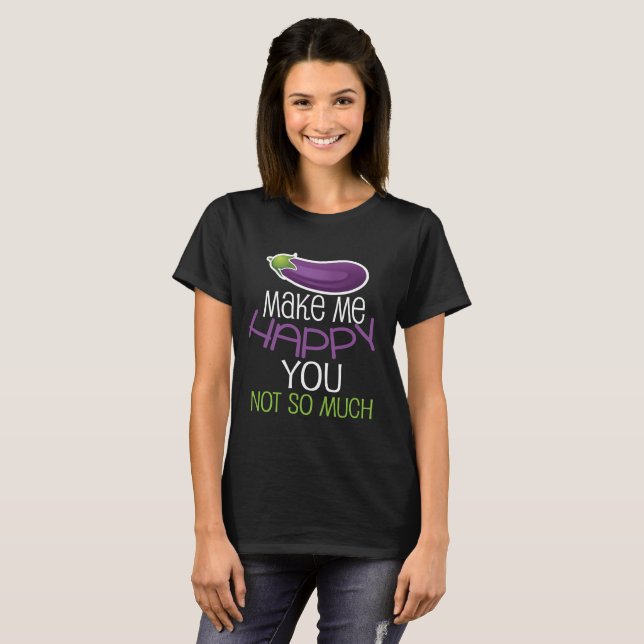Funny Eggplant T-shirt Aubergine Gag Gift Birthday (Front Full)