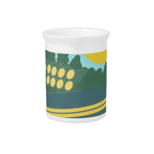 Funny Eggs Crossing the Road  Beverage Pitcher