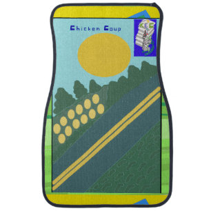 Funny Eggs Crossing the Road Car Floor Mat