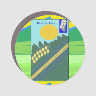 Funny Eggs Crossing the Road Car Magnet