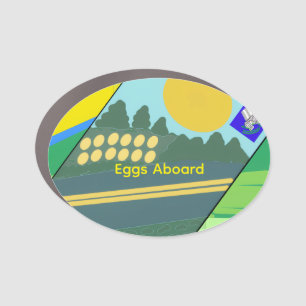 Funny Eggs Crossing the Road Car Magnet
