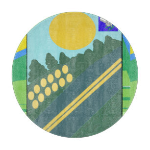 Funny Eggs Crossing the Road Cutting Board