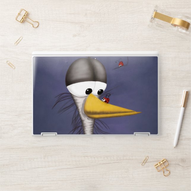 Funny Egret Cartoon HP Laptop Skin (Desk)