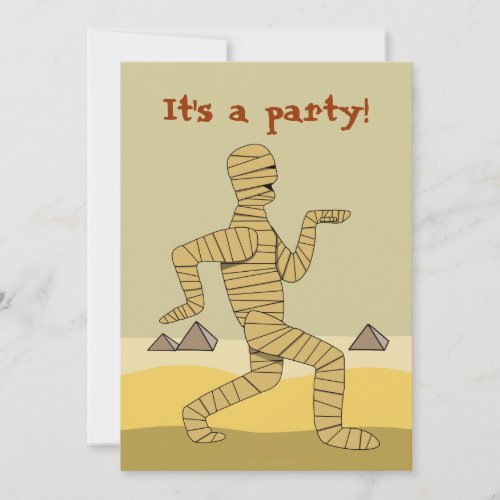 Funny Egyptian Mummy Halloween Party Invitations