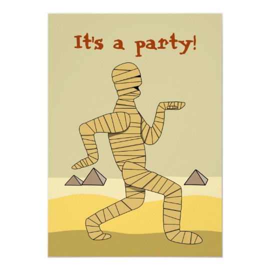 Funny Egyptian Mummy Halloween Party Invitations | Zazzle.com