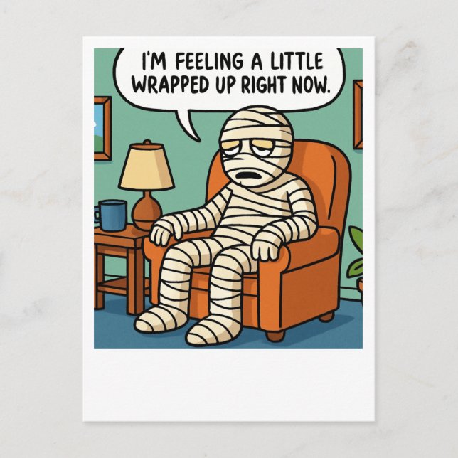 Funny Egyptian Mummy Joke Postcard (Front)