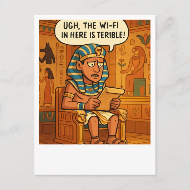 Funny Egyptian Wi-Fi Humor Postcard (Front)