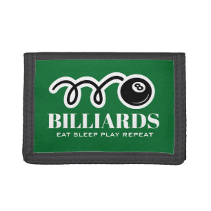 Funny eight ball Trifold Wallet for billiards fan