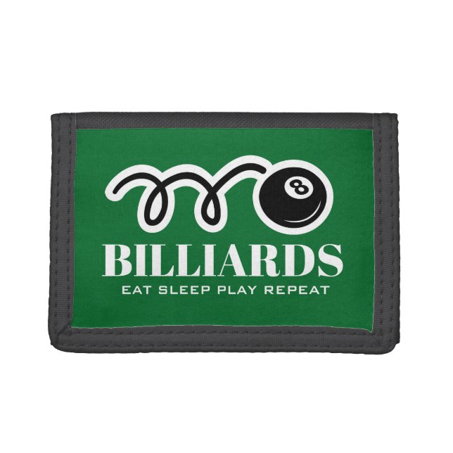 Funny eight ball Trifold Wallet for billiards fan (Front)