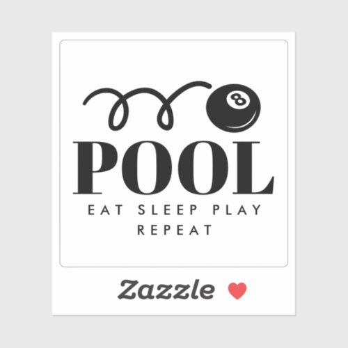 Funny eightball vinyl sticker for pool player