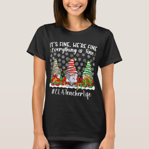 Funny ELA Teacher Christmas English Language Arts  T_Shirt