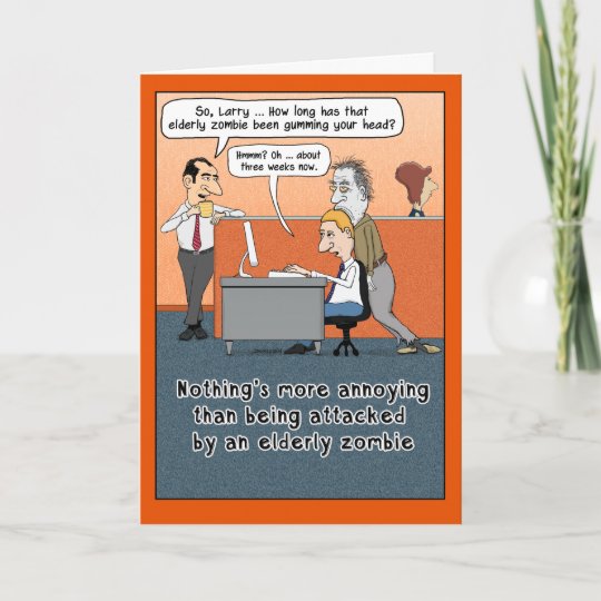 Funny Elderly Zombie Halloween Card | Zazzle.com