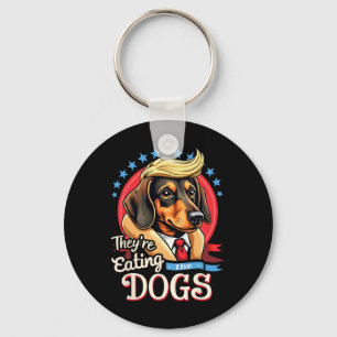 Funny Election 2024 Retro They’re Eating The Dogs  Keychain