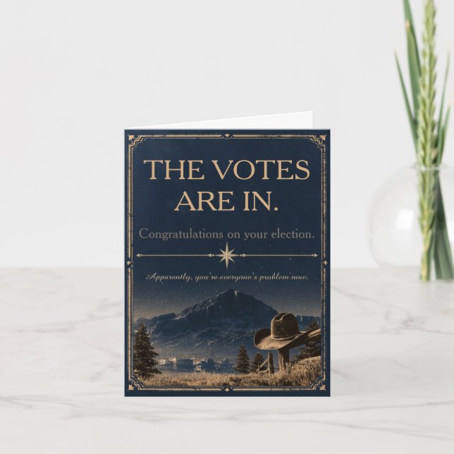 Funny Election Congratulations Card  (Front)