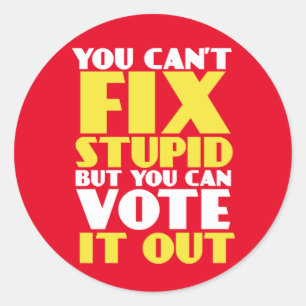 Funny Election Sticker You Can't Fix Stupid