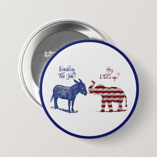 Funny Elections Theme Pro Democrats Biden 2024 Button (Front & Back)