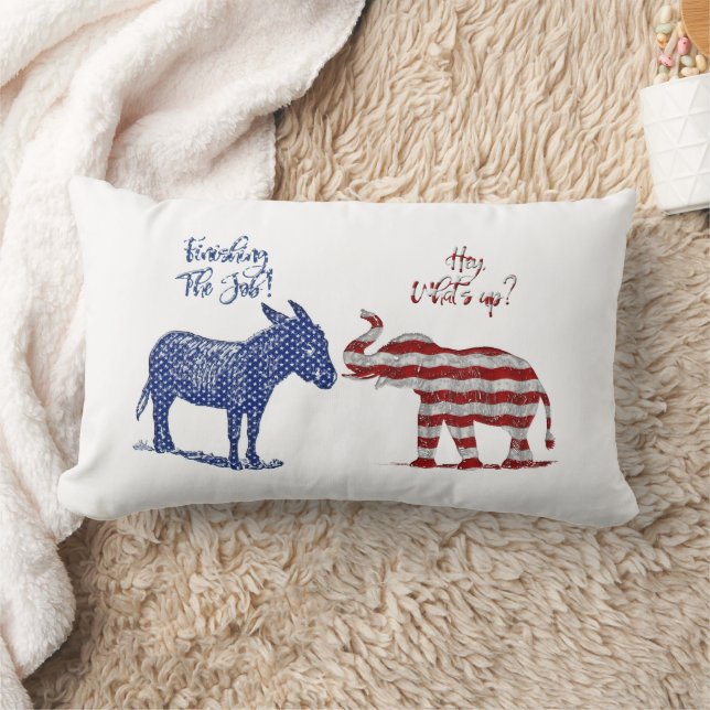 Funny Elections Theme Pro Democrats Biden 2024 Lumbar Pillow (Blanket)