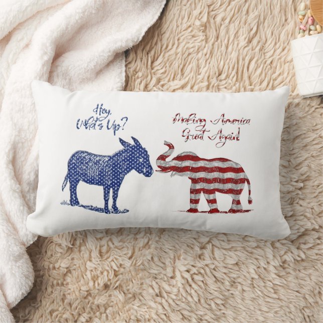 Funny Elections Theme Pro Republican Trump 2024 Lumbar Pillow (Blanket)