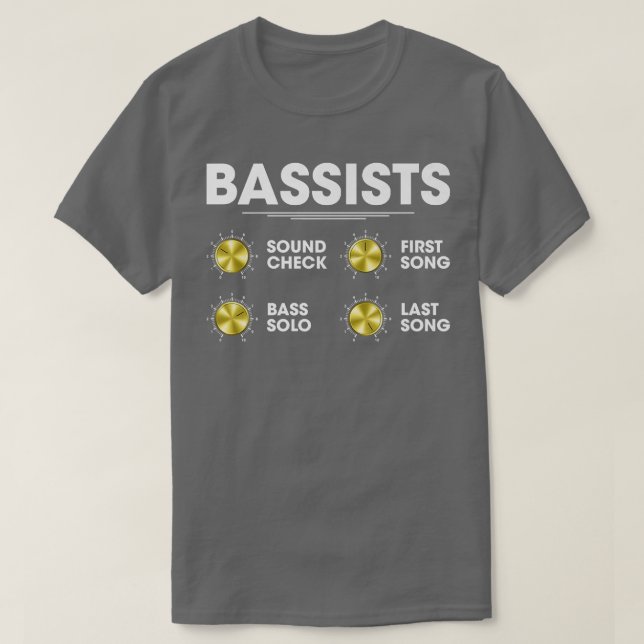 Funny Electric Bass Guitar Players Sound Volume Pr T-Shirt (Design Front)