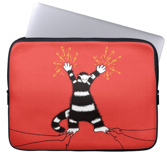 Funny Electric Cat Character High Voltage Computer Sleeve
