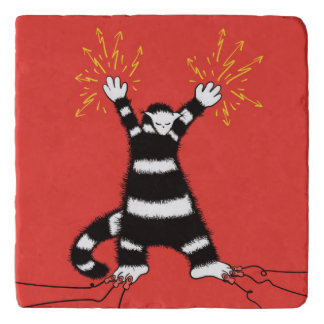 Funny Electric Cat Character High Voltage Trivet