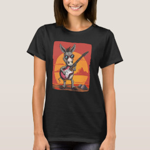 Funny electric Guitar Donkey Costume T-Shirt