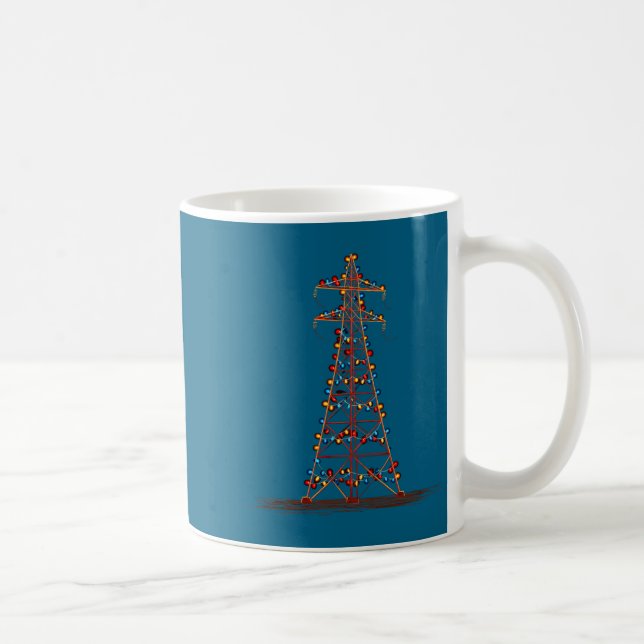 Funny Electric Pylon Christmas Graphics Lights Lov Coffee Mug (Right)