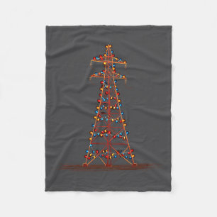 Funny Electric Pylon Christmas Graphics Lights Lov Fleece Blanket