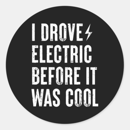 Funny Electric Vehicles EV Car Gift Classic Round Sticker