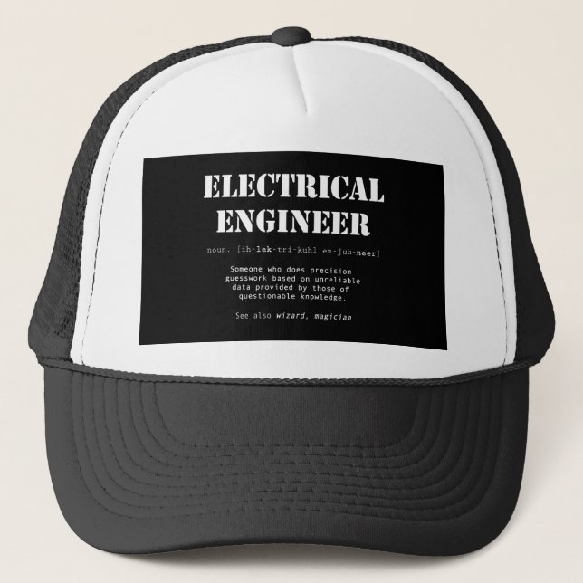Funny Electrical Engineer Definition Gift Trucker Hat (Front)