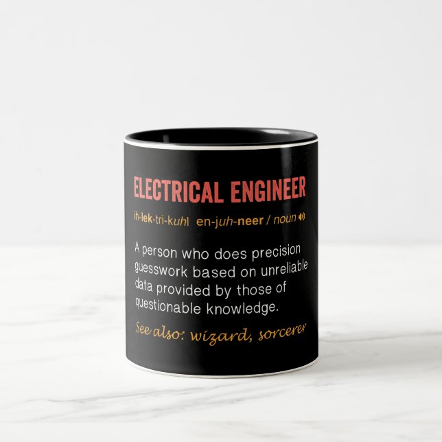 Funny Electrical Engineer Definition Two-Tone Coffee Mug (Center)