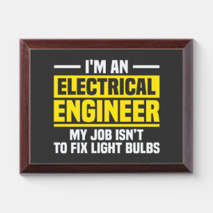 Funny Electrical Engineer T-Shirt Award Plaque