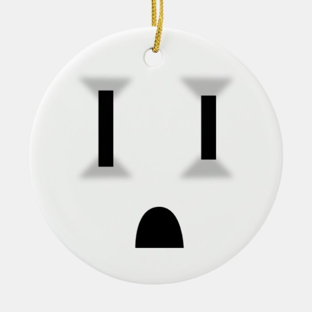 Funny Electrical Outlet Ceramic Ornament (Front)
