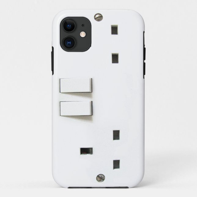 Funny Electrical Outlet from UK On iPhone Case (Back)