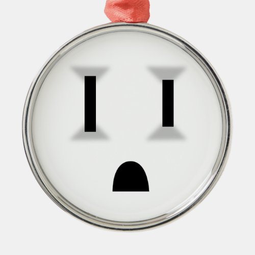 Funny Electrical Outlet Metal Ornament