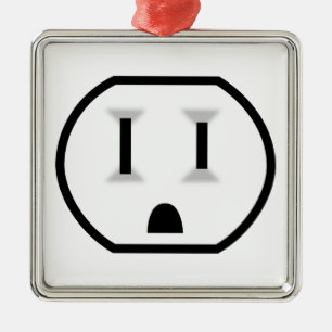 Funny Electrical Outlet Metal Ornament