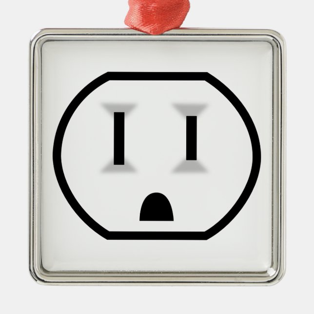 Funny Electrical Outlet Metal Ornament (Front)