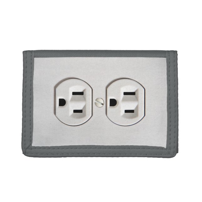 Funny Electrical Outlet Plugs Trifold Wallet (Front)