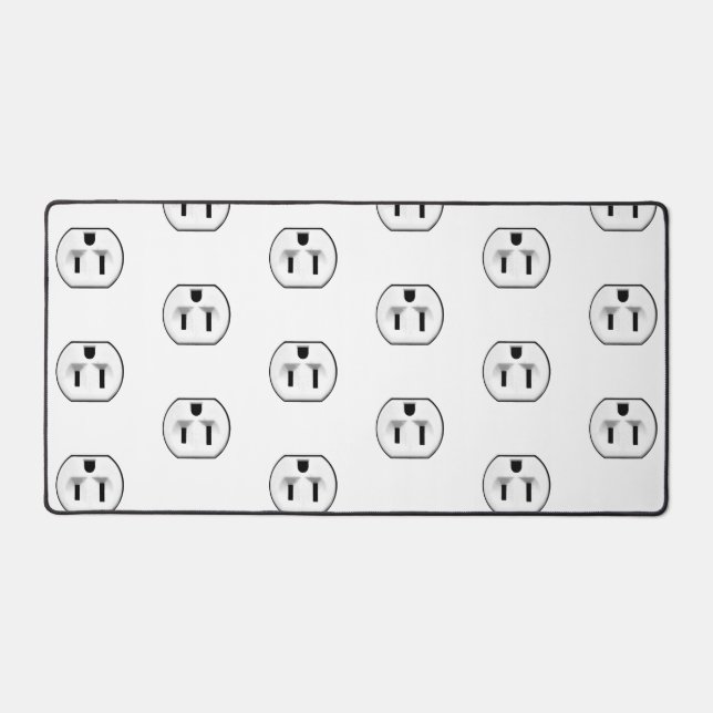 Funny Electrical Outlets Electrician Gift Idea Desk Mat (Front)