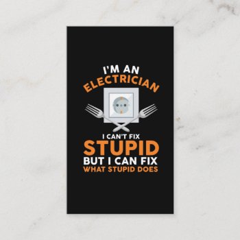 Funny Electrician Advice Craftsman Expert Humor Business Card by Designer_Store_Ger at Zazzle