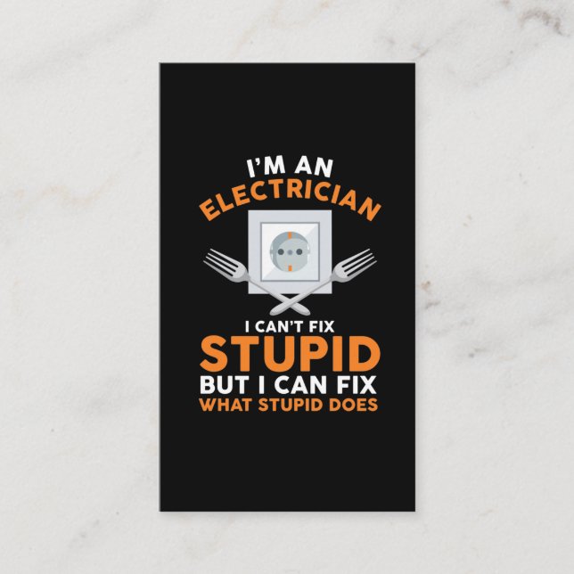 Funny Electrician Advice Craftsman Expert Humor Business Card (Front)