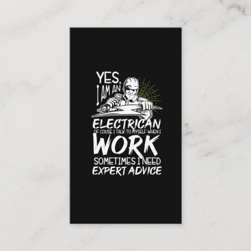 Funny Electrician Advice Electronics Expert Business Card