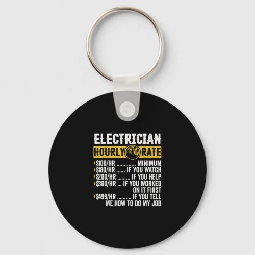 Funny  Electrician Apparel Hourly Rate Men Keychain