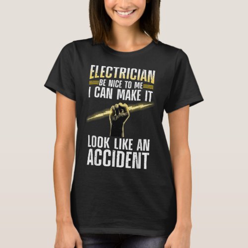Funny Electrician Art For Men Women Professional E T_Shirt