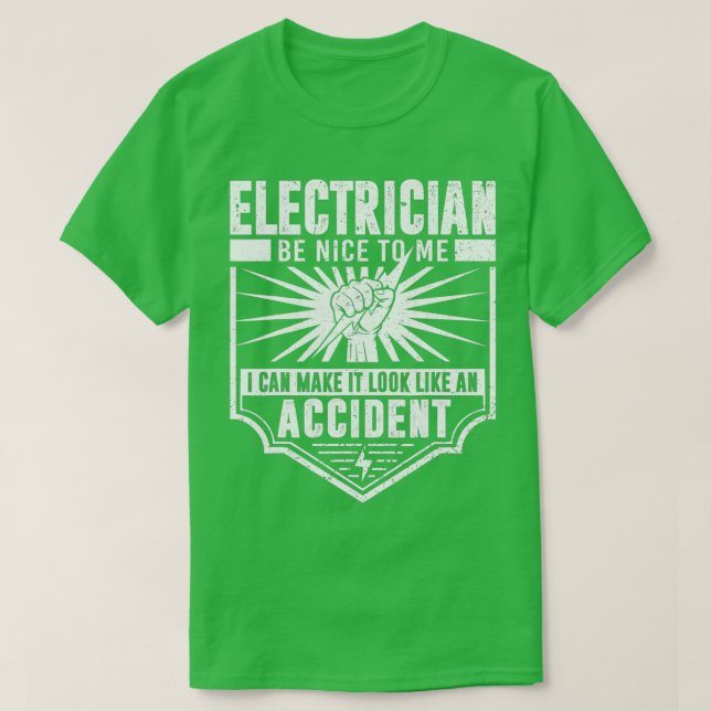 Funny Electrician Art Men Electrical Engineer Humo T-Shirt (Design Front)